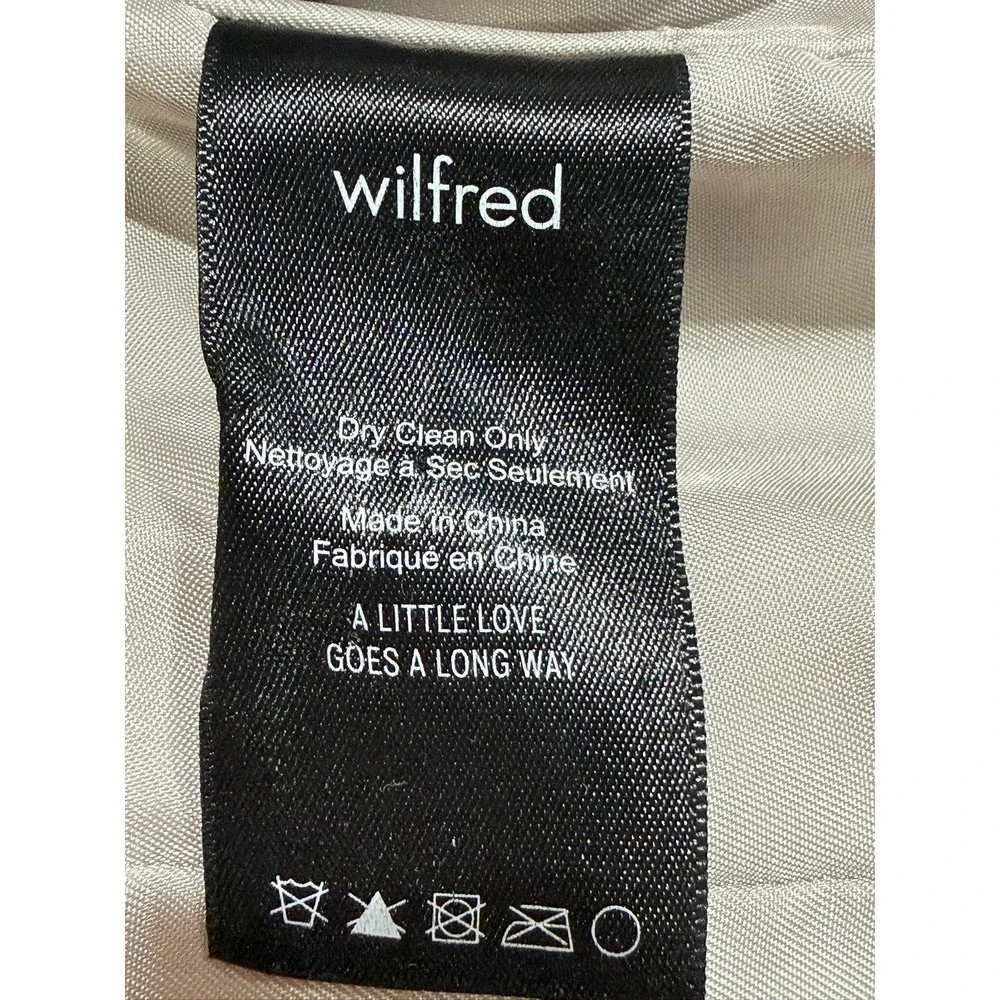 Wilfred Aritzia Cocoon Coat Italian Wool Blend Camel Tan Shawl Collar Size XXS